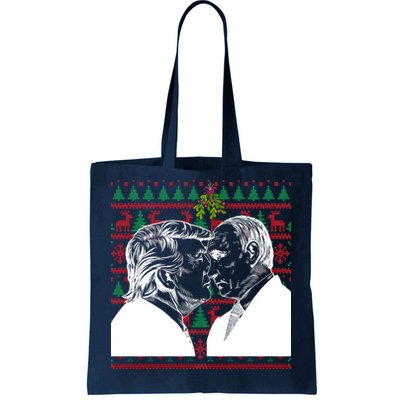 Putin Trump Mistletoe Ugly Christmas Sweater Tote Bag