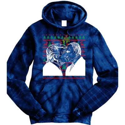 Putin Trump Mistletoe Ugly Christmas Sweater Tie Dye Hoodie