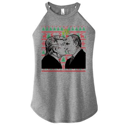 Putin Trump Mistletoe Ugly Christmas Sweater Women's Perfect Tri Rocker Tank