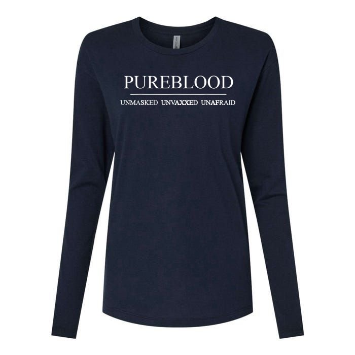 Pureblood Unmasked Unvaxxed Unafraid Womens Cotton Relaxed Long Sleeve T-Shirt