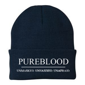 Pureblood Unmasked Unvaxxed Unafraid Knit Cap Winter Beanie