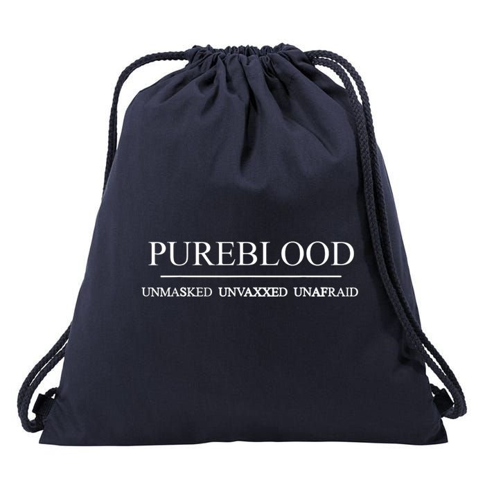 Pureblood Unmasked Unvaxxed Unafraid Drawstring Bag