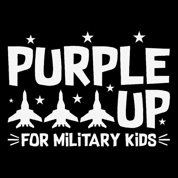 Purple Up USA Flag Fighter Jets Military Child Matching Youth Performance Sprint T-Shirt
