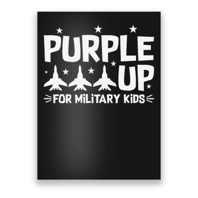 Purple Up USA Flag Fighter Jets Military Child Matching Poster