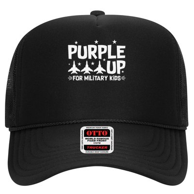 Purple Up USA Flag Fighter Jets Military Child Matching Trucker Hat