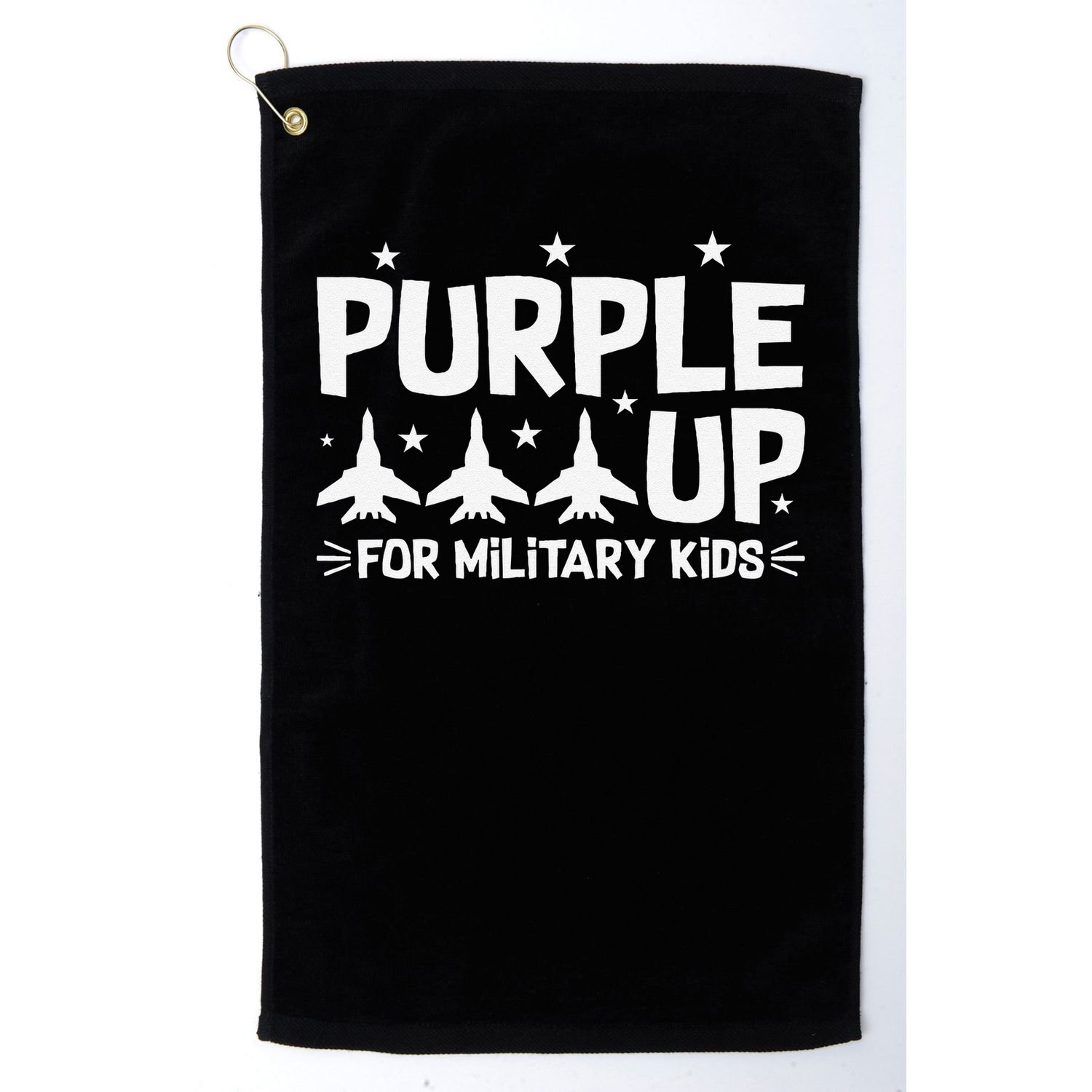 Purple Up USA Flag Fighter Jets Military Child Matching Golf Towel