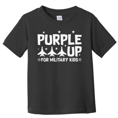 Purple Up USA Flag Fighter Jets Military Child Matching Toddler T-Shirt