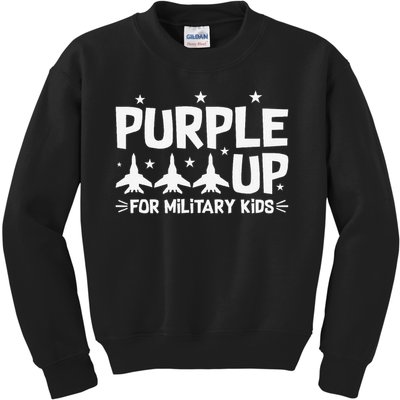 Purple Up USA Flag Fighter Jets Military Child Matching Kids Sweatshirt