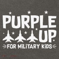 Purple Up USA Flag Fighter Jets Military Child Matching Cotton Canvas Backpack