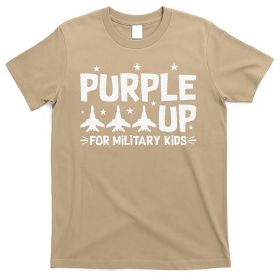 Purple Up USA Flag Fighter Jets Military Child Matching T-Shirt