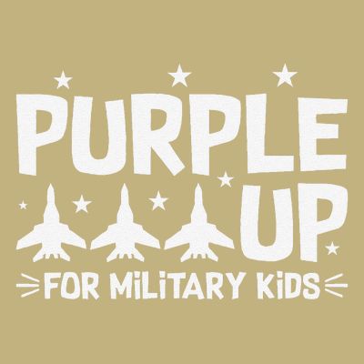 Purple Up USA Flag Fighter Jets Military Child Matching T-Shirt