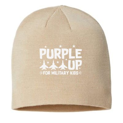 Purple Up USA Flag Fighter Jets Military Child Matching Sustainable Beanie