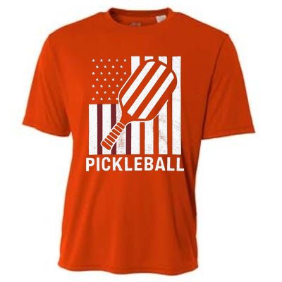 Pickleball Usa Us Flag Pickleball Player Paddleball Lover Gift Cooling Performance Crew T-Shirt