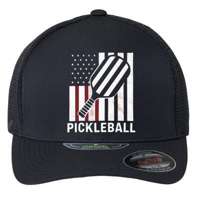 Pickleball Usa Us Flag Pickleball Player Paddleball Lover Gift Flexfit Unipanel Trucker Cap