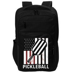 Pickleball Usa Us Flag Pickleball Player Paddleball Lover Gift Impact Tech Backpack