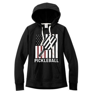 Pickleball Usa Us Flag Pickleball Player Paddleball Lover Gift Women's Fleece Hoodie