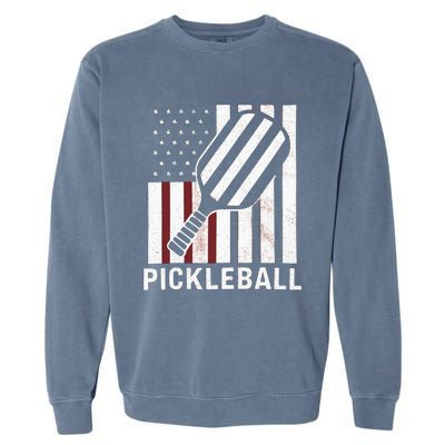 Pickleball Usa Us Flag Pickleball Player Paddleball Lover Gift Garment-Dyed Sweatshirt