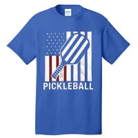 Pickleball Usa Us Flag Pickleball Player Paddleball Lover Gift Tall T-Shirt