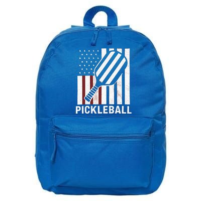 Pickleball Usa Us Flag Pickleball Player Paddleball Lover Gift 16 in Basic Backpack