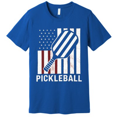 Pickleball Usa Us Flag Pickleball Player Paddleball Lover Gift Premium T-Shirt