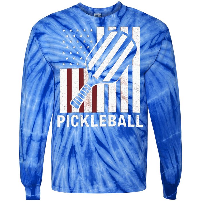 Pickleball Usa Us Flag Pickleball Player Paddleball Lover Gift Tie-Dye Long Sleeve Shirt