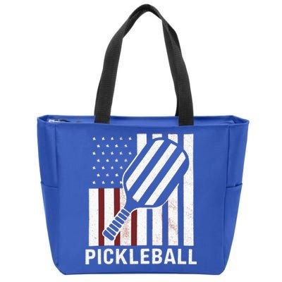 Pickleball Usa Us Flag Pickleball Player Paddleball Lover Gift Zip Tote Bag