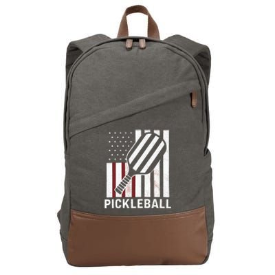 Pickleball Usa Us Flag Pickleball Player Paddleball Lover Gift Cotton Canvas Backpack