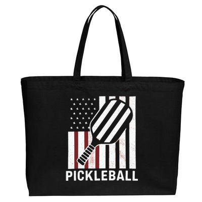 Pickleball Usa Us Flag Pickleball Player Paddleball Lover Gift Cotton Canvas Jumbo Tote