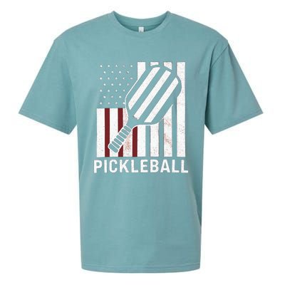 Pickleball Usa Us Flag Pickleball Player Paddleball Lover Gift Sueded Cloud Jersey T-Shirt