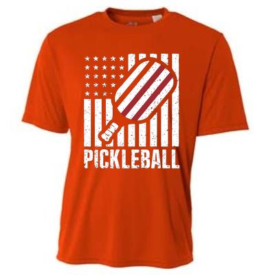 Pickleball Usa Us Flag Pickleball Player Paddleball Lover Great Gift Cooling Performance Crew T-Shirt