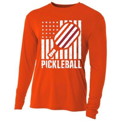 Pickleball Usa Us Flag Pickleball Player Paddleball Lover Great Gift Cooling Performance Long Sleeve Crew