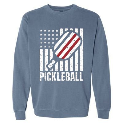 Pickleball Usa Us Flag Pickleball Player Paddleball Lover Great Gift Garment-Dyed Sweatshirt