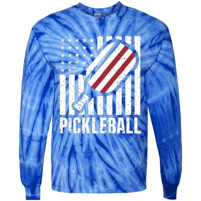 Pickleball Usa Us Flag Pickleball Player Paddleball Lover Great Gift Tie-Dye Long Sleeve Shirt