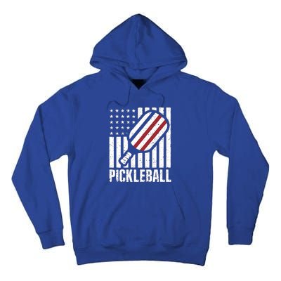 Pickleball Usa Us Flag Pickleball Player Paddleball Lover Great Gift Tall Hoodie