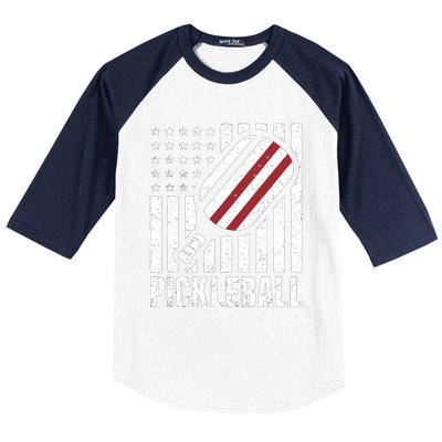 Pickleball Usa Us Flag Pickleball Player Paddleball Lover Great Gift Baseball Sleeve Shirt