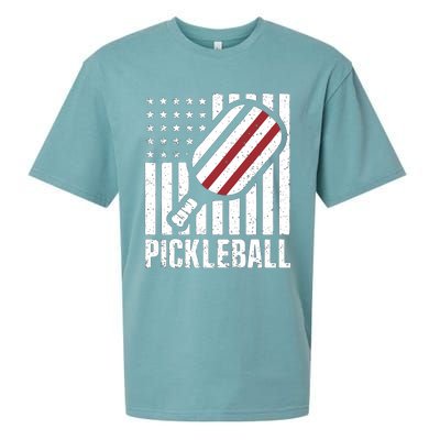 Pickleball Usa Us Flag Pickleball Player Paddleball Lover Great Gift Sueded Cloud Jersey T-Shirt