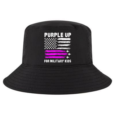 Purple Up US Flag Fighter Jet Military Military Child Cool Comfort Performance Bucket Hat