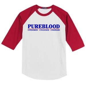 Pureblood Unmaked Unvaxxed Unafraid Kids Colorblock Raglan Jersey