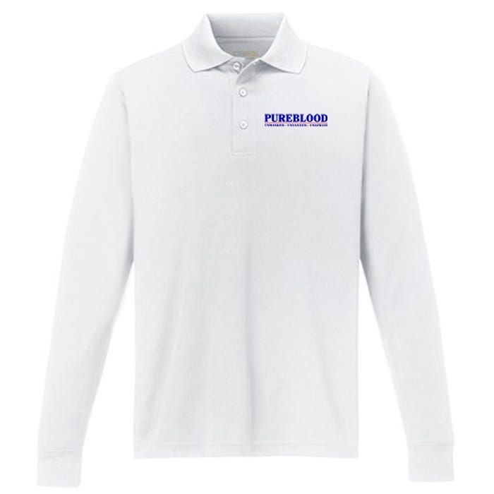 Pureblood Unmaked Unvaxxed Unafraid Performance Long Sleeve Polo