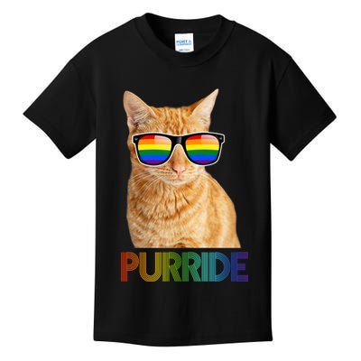 Puuride Gay Pride LGBT Cat Kids T-Shirt