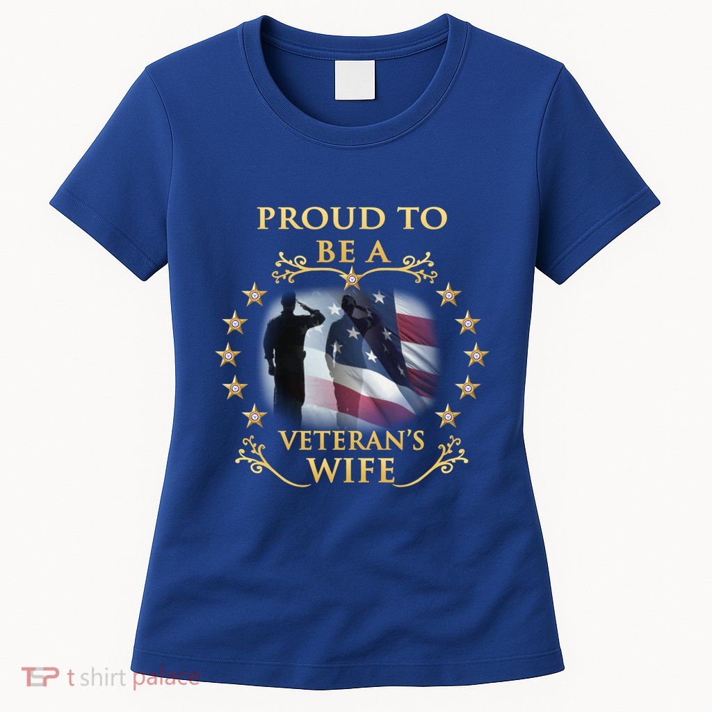 Proud Us Veteran Wife Thank You Veterans Gift Women's T-Shirt