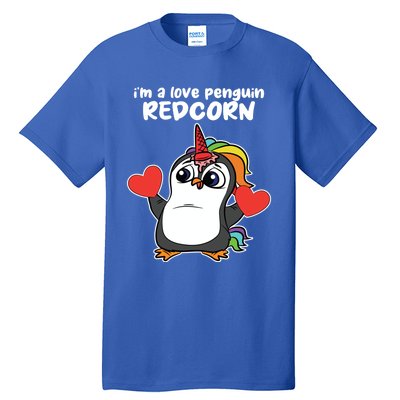 Penguin Unicorn Valentines Day Cute Magical Mystical Animal Gift Tall T-Shirt