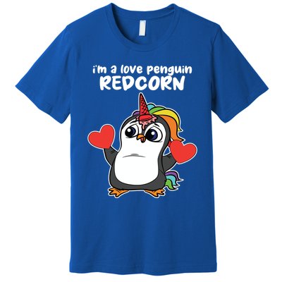 Penguin Unicorn Valentines Day Cute Magical Mystical Animal Gift Premium T-Shirt