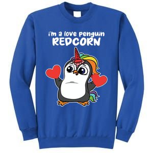 Penguin Unicorn Valentines Day Cute Magical Mystical Animal Gift Tall Sweatshirt