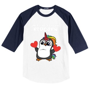 Penguin Unicorn Valentines Day Cute Magical Mystical Animal Gift Baseball Sleeve Shirt