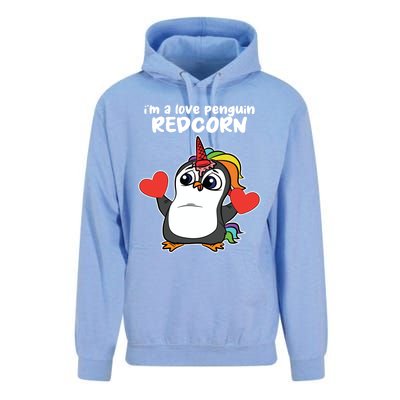 Penguin Unicorn Valentines Day Cute Magical Mystical Animal Gift Unisex Surf Hoodie