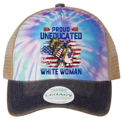 Proud Uneducated White Woman Legacy Tie Dye Trucker Hat