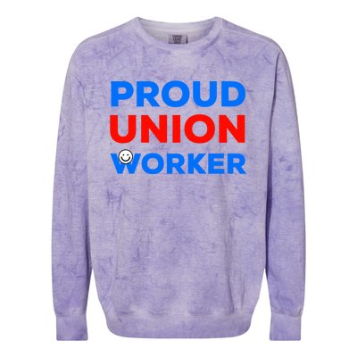 Proud Union Worker Gift Colorblast Crewneck Sweatshirt