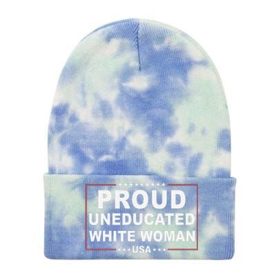 Proud Uneducated White Woman Tie Dye 12in Knit Beanie