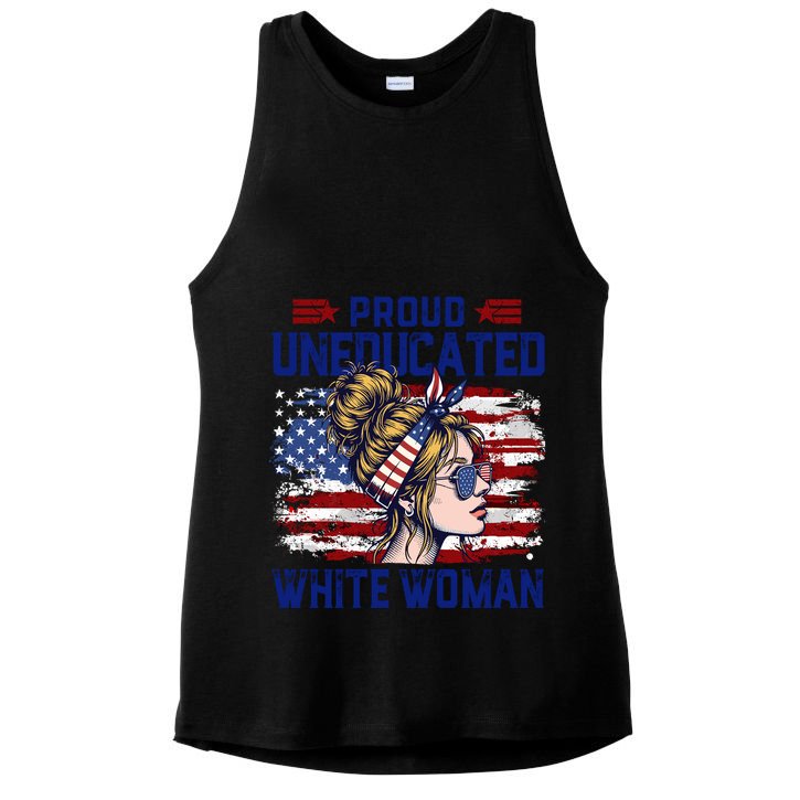 Proud Uneducated White Woman Ladies PosiCharge Tri-Blend Wicking Tank